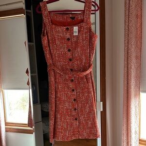 Ann Taylor Orange Tweed Mini Dress